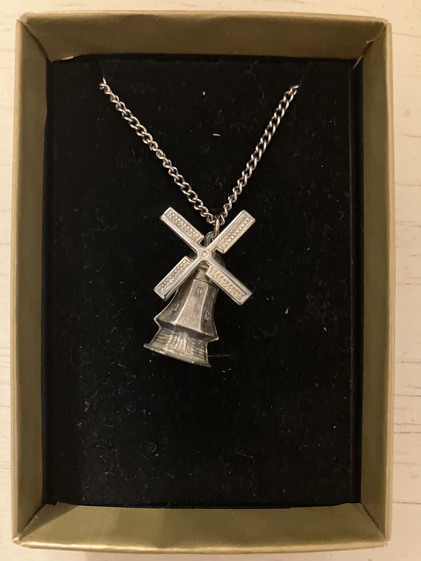 Vintage windmill charm necklace