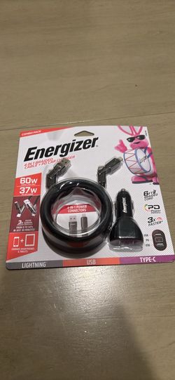 Energizer 4 in 1 braided cable plus PD car charger