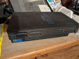 PlayStation 2, with display and power cables