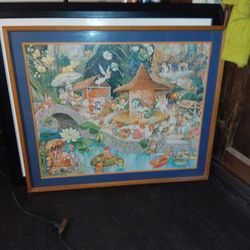 29x35 Puzzle Framed Fairies And Unicorns 