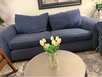 Blue Couch and loveseat