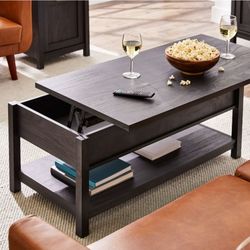 Lift Top Coffee Table New  Black Finish 