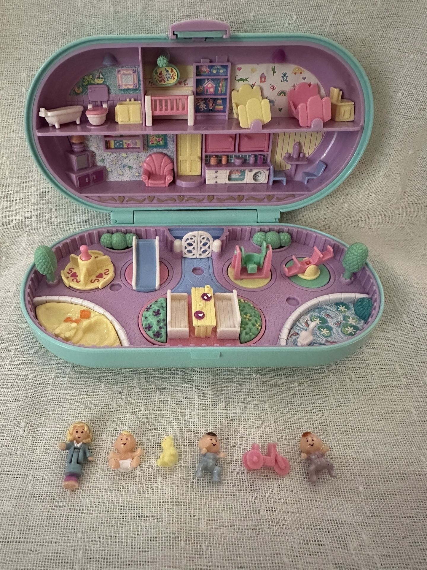 1992 Polly Pocket Babysitting Stamper Set