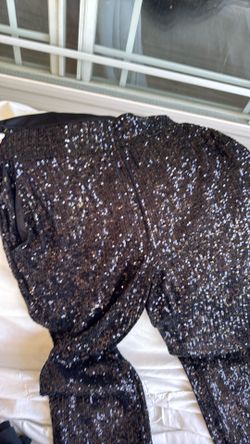 Black sequence pants
