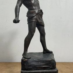 Vintage Bronze Roman Gladiator Statue Early Bronze Signed