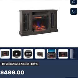 Elegant Electric Fireplace with Realistic Flame Display – Like New!