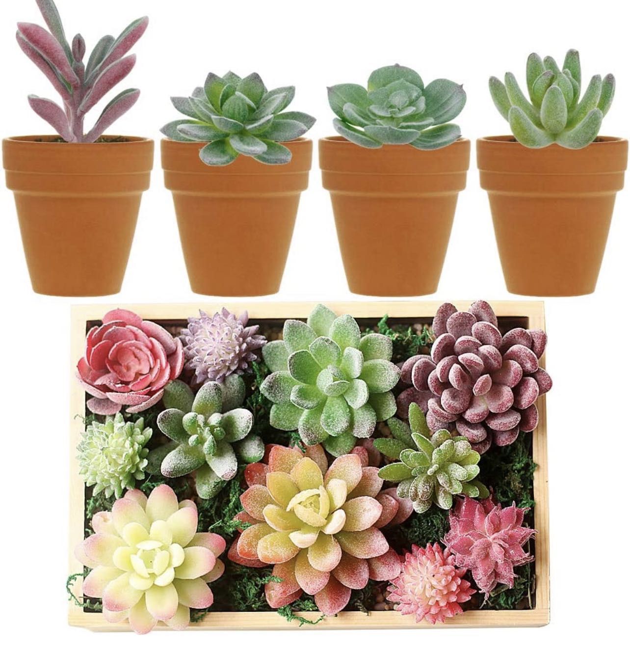 16 Pack Artificial Succulent Plants Artificial Mini Fake Plant for Lotus Landscape Decorative Garden Arrangement Decor