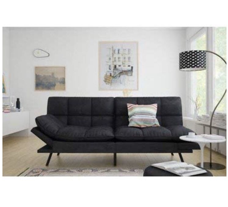 Memory Foam Futon (Black Suede)