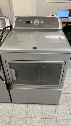 Maytag Bravos Set – Top Load Washer + Electric Dryer, Gray