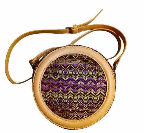 Round Crossbody Woven Straw Boho Bag 