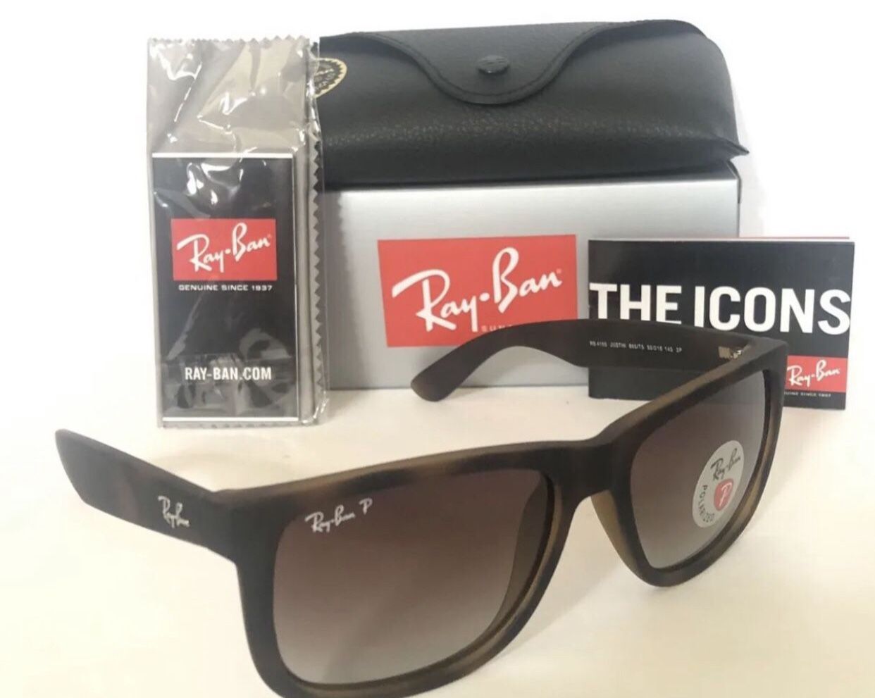 Ray Ban Justin RB4165 622/2V Matte Brown Frame Polarized Lens ...