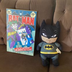 Batman Plushie And Decrative Wooden Picture 