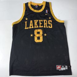 Kobe Bryant Jersey Los Angeles Lakers Rare Vintage NBA Basketball Black Nike Jersey #8 XL