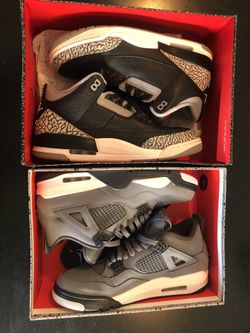 Jordan 3 black cement and Jordan 4 cool grey READ DESC