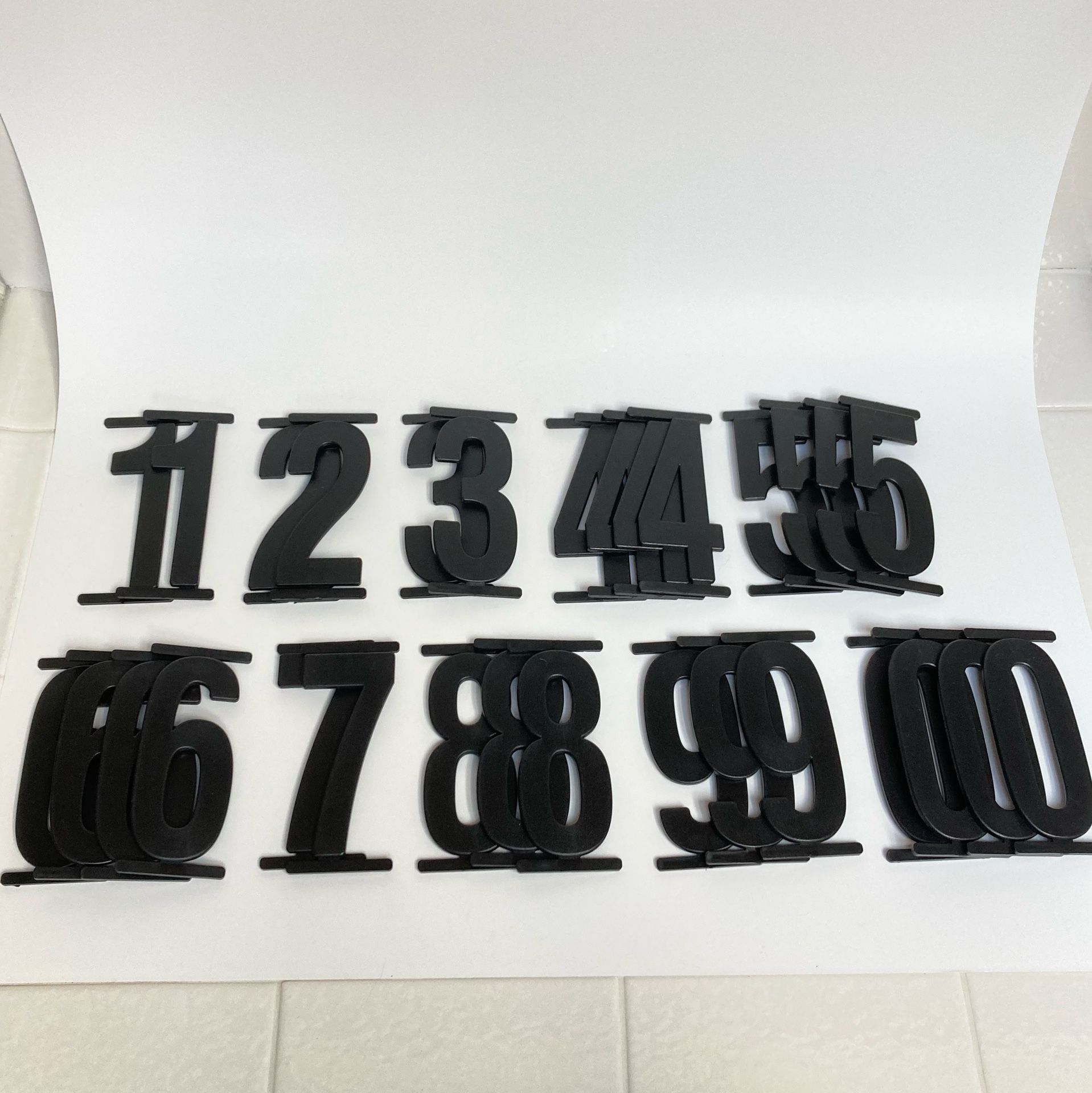 Lot of (30) 4” Black Plastic Numbers