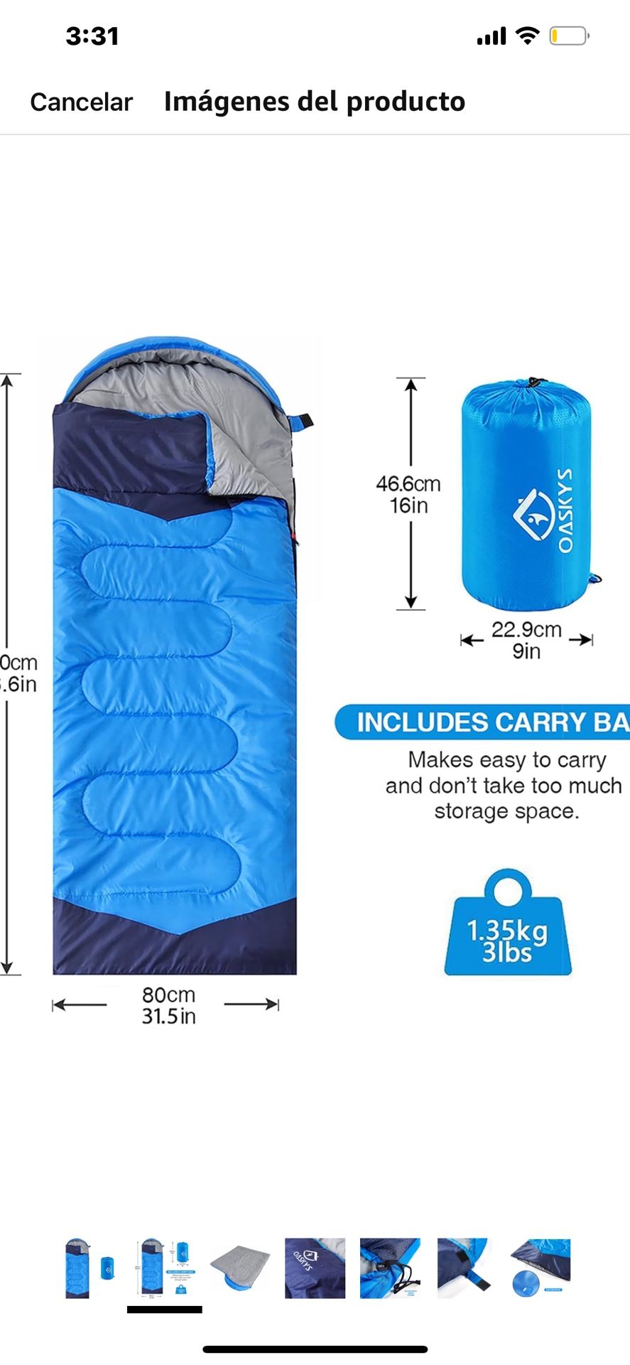 Sleeping Bag Blue New