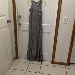 Silver Sequin Cocktail Dress 