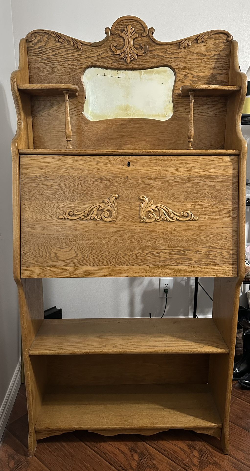 Early 19th Century Secretary Desk w Original Mirror