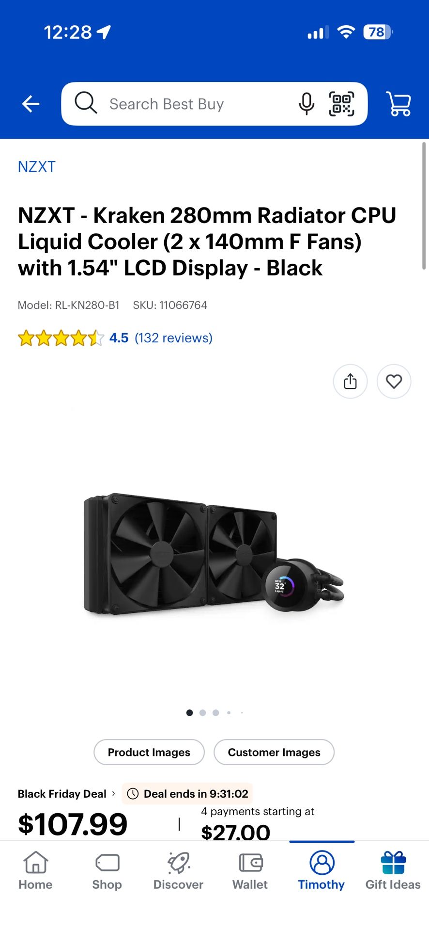 NZXT - Kraken CPU Liquid Cooler LCD Display  And RGB Fan Controller