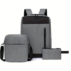 3 Pcs Men Business Backpack, Computer Bag 
