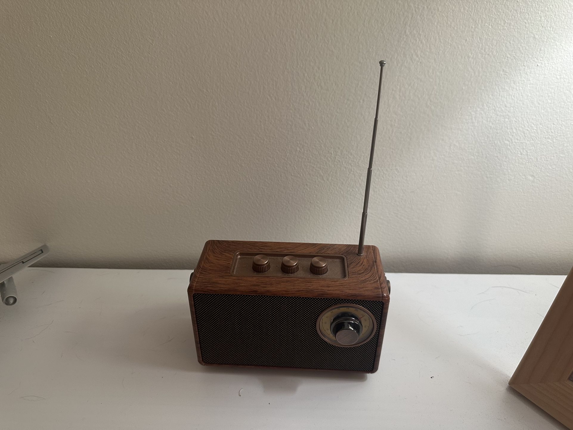 Retro Bluetooth Speaker + FM Radio, USB-C Rechargeable