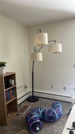 3 headed lamp, bulbs not included