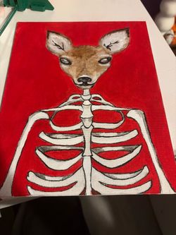 deer/skeleton painting