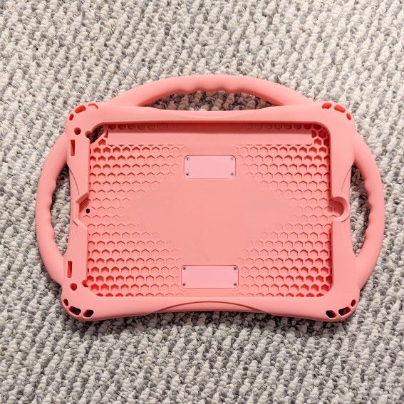 iPad 2017/2018 9.7 Kids Silicone Shockproof Case with Stand, Pink