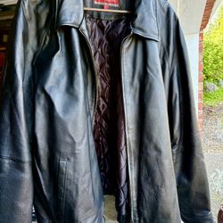 2x Black Leather Jacket 