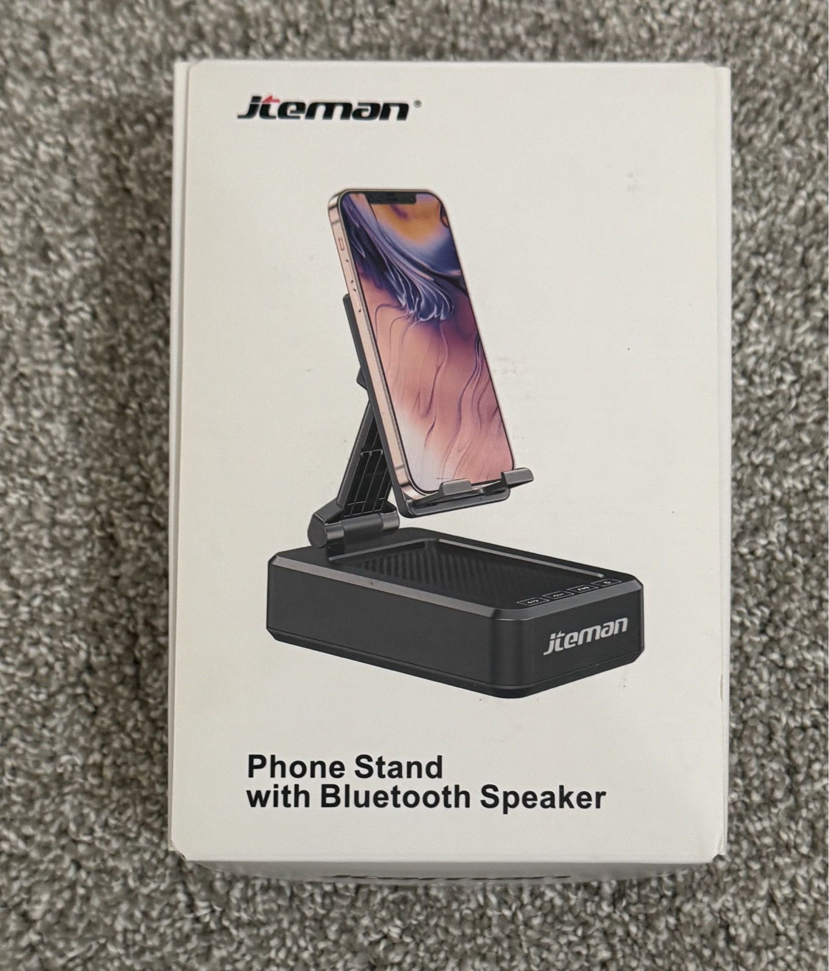 Jteman L9 Black Wireless Cell Phone Stand With Bluetooth Speaker New/Unused