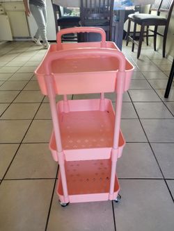 Pink Cart Used For Nail Supplies 