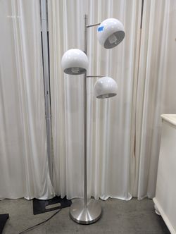 Mid-Century Modern Three-Light Floor Lamp in Chrome