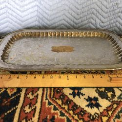 Vintage Silver Plated Tray With Handles 