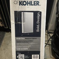 Kohler 16" W x 20" H Aluminum Single-Door Medicine Cabinet with Mirror
