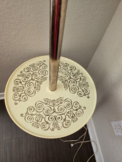 Vintage MCM 1960s RARE Tension Pole Lamp With Table 