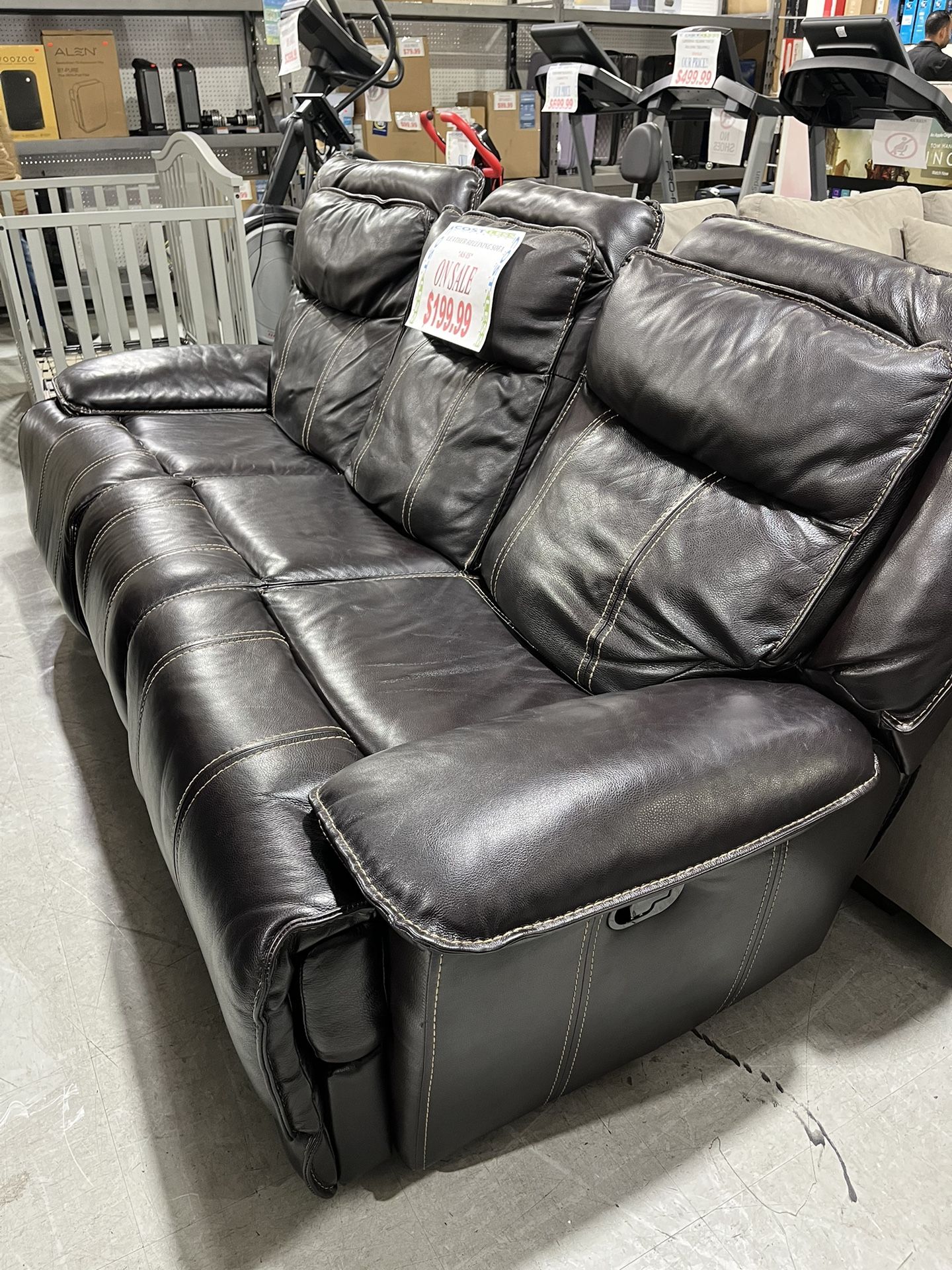 LEATHER RECLINING SOFA *AS IS* $199.99