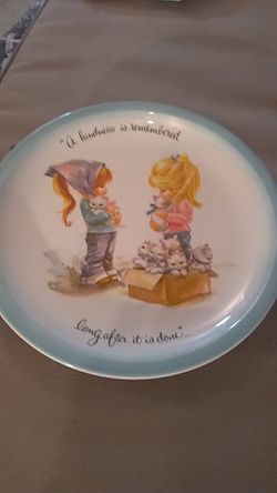 Sweet Collectible Vintage Plate ~ Gigi American Greetings Plate ~ A KINDNESS IS REMEMBERED ~