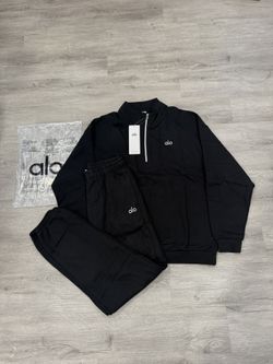 Alo Yoga Black Tracksuit Set
