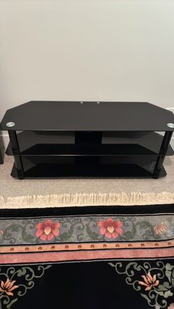 Black Glass 3-Tier TV Stand