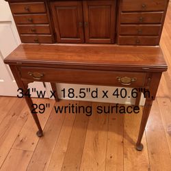 Pennsylvania House solid cherry step back secretary or ladies desk 