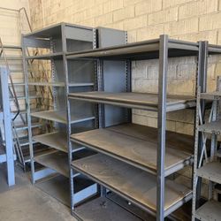 Metal And Wood Shelving And Tables