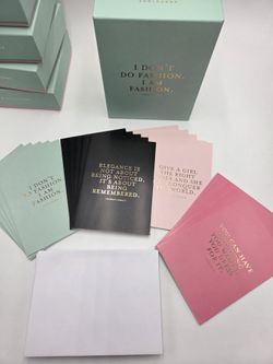 Fashionistas Qoutable Qoutes Blank Notecards & Envelopes In Gold Foil Prints