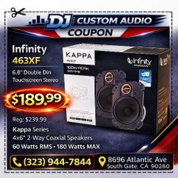 Infinity Kappa 463XF Car Speakers 4x6" 2-Way Coaxial Speaker System 180 Watts 🚨 Payment Options Available 🚨 No Credit Needed 🚨