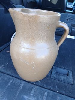 Large Antique Stoneware Pouring Pitcher