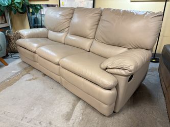 Cream Plush 3-Seat Manual Recliner (AS IS)