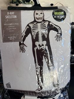 X-Ray Skeleton Glow in the Dark Costume Plus XXL