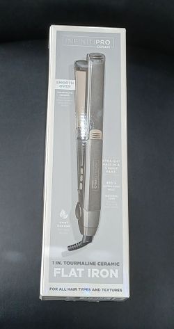 InfinitiPRO by CONAIR 1" Inch Tourmaline Ceramic Flat Iron Smooth Over Grey