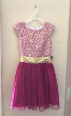 Girls Jona Michelle Easter Spring dress in size 7 pink chiffon