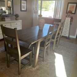 Dining Room Table With Chairs And A Bench