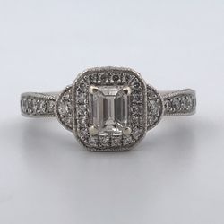 14k White Gold 1.07ct Diamond Ring Size 6